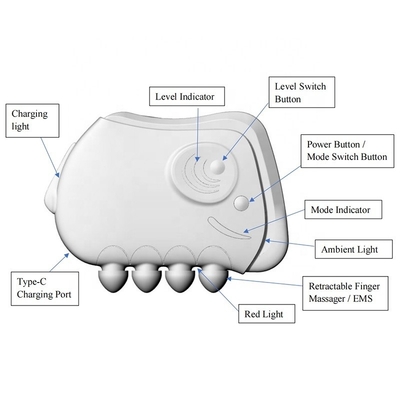 3 in 1 EMS Zehntausende Rotlicht-Gesichtsmassager mit leichten Vibrationen und Gua Sha-Scraping-Massage