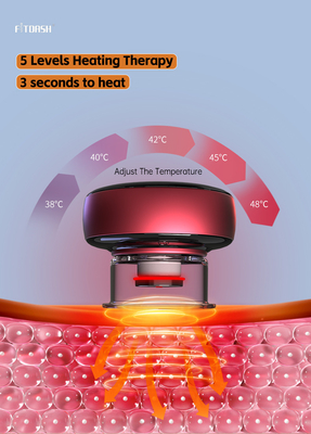 3.7V/1800mAh Batteriekapazität Fitdash Vakuum-Cupping-Massager mit Rotlichtheizung